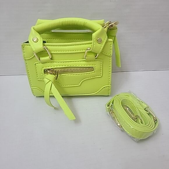 Women Hand Bag Mini Key Lime Green Shoulder Bag Crossbody Bag W Strap - Picture 5 of 10
